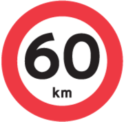 Panneau de limitation de vitesse locale